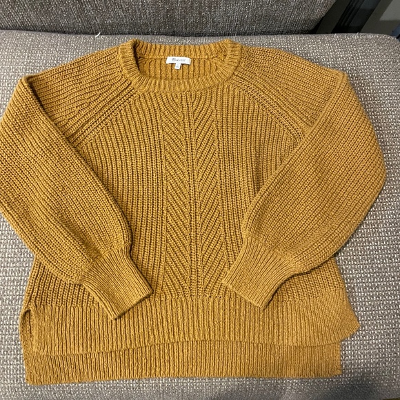 Madewell Sweaters - SOLD!! Madewell Burnt Orange Cotton Balloon Sleeve Pullover Sweater Size Large